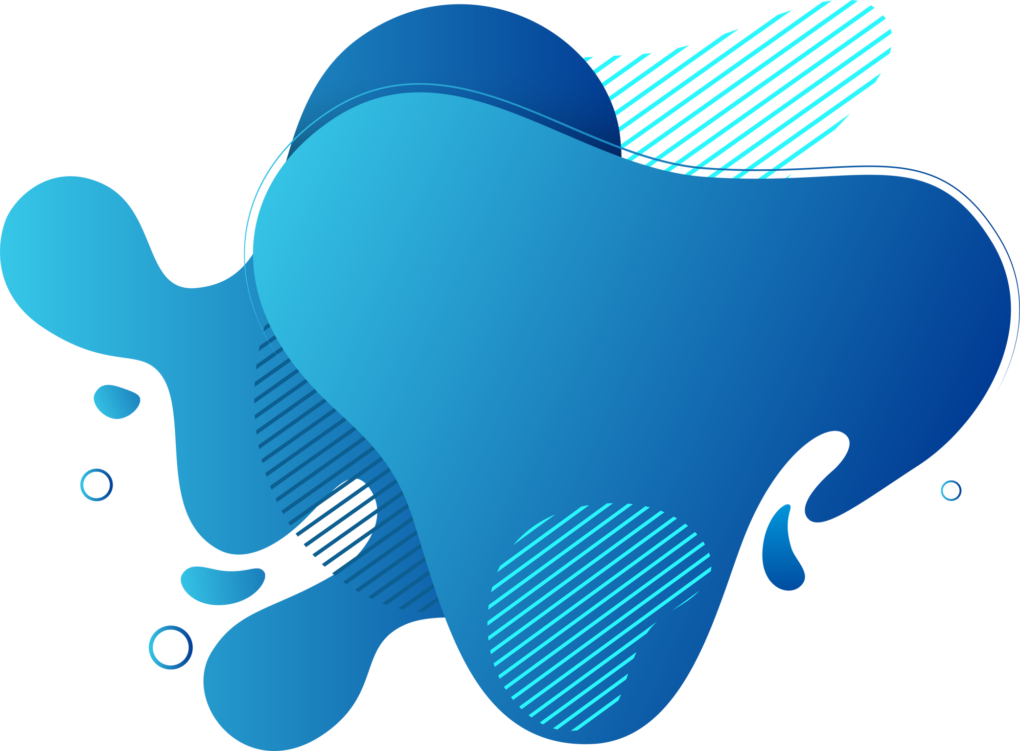 Abstract liquid shape blue graphic element