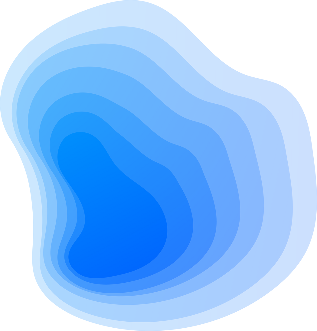 Blue Gradient Blob Layer, Abstract Transparent Layer Shape